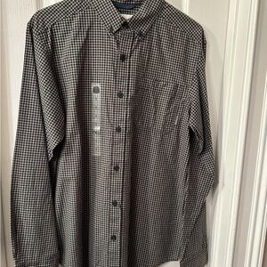 Columbia Men's Black and White Plaid Shirt